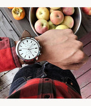  Shop Authentic Fossil Townsman Chronograph White Dial Brown Leather Strap Watch for Men - FS5350 - Luxxuri