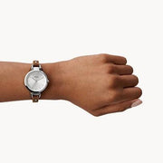  Shop Authentic Fossil Georgia White Dial Brown Leather Strap Watch for Women - ES3060 - Luxxuri