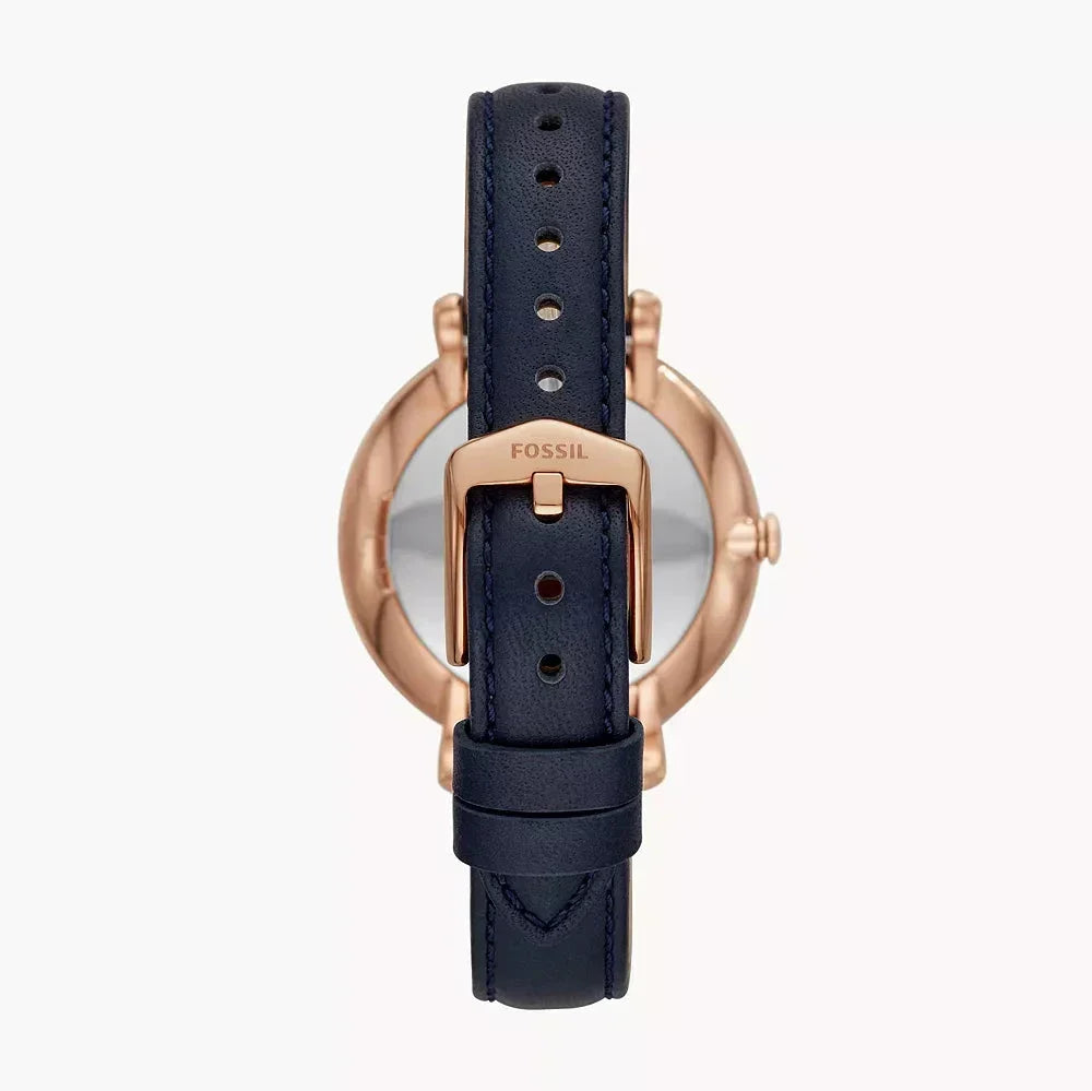  Shop Authentic Fossil Jacqueline Blue Dial Blue Leather Strap Watch for Women - ES4673 - Luxxuri