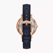  Shop Authentic Fossil Jacqueline Blue Dial Blue Leather Strap Watch for Women - ES4673 - Luxxuri