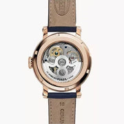  Shop Authentic Fossil Original Boyfriend Skeleton White Dial Blue Leather Strap Watch for Women - ME3086 - Luxxuri