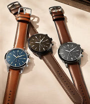  Shop Authentic Fossil Townsman Chronograph Black Dial Brown Leather Strap Watch for Men - FS5437 - Luxxuri
