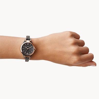  Shop Authentic Fossil Georgia Smoke Grey Dial Grey Leather Strap Watch for Women - ES3077 - Luxxuri