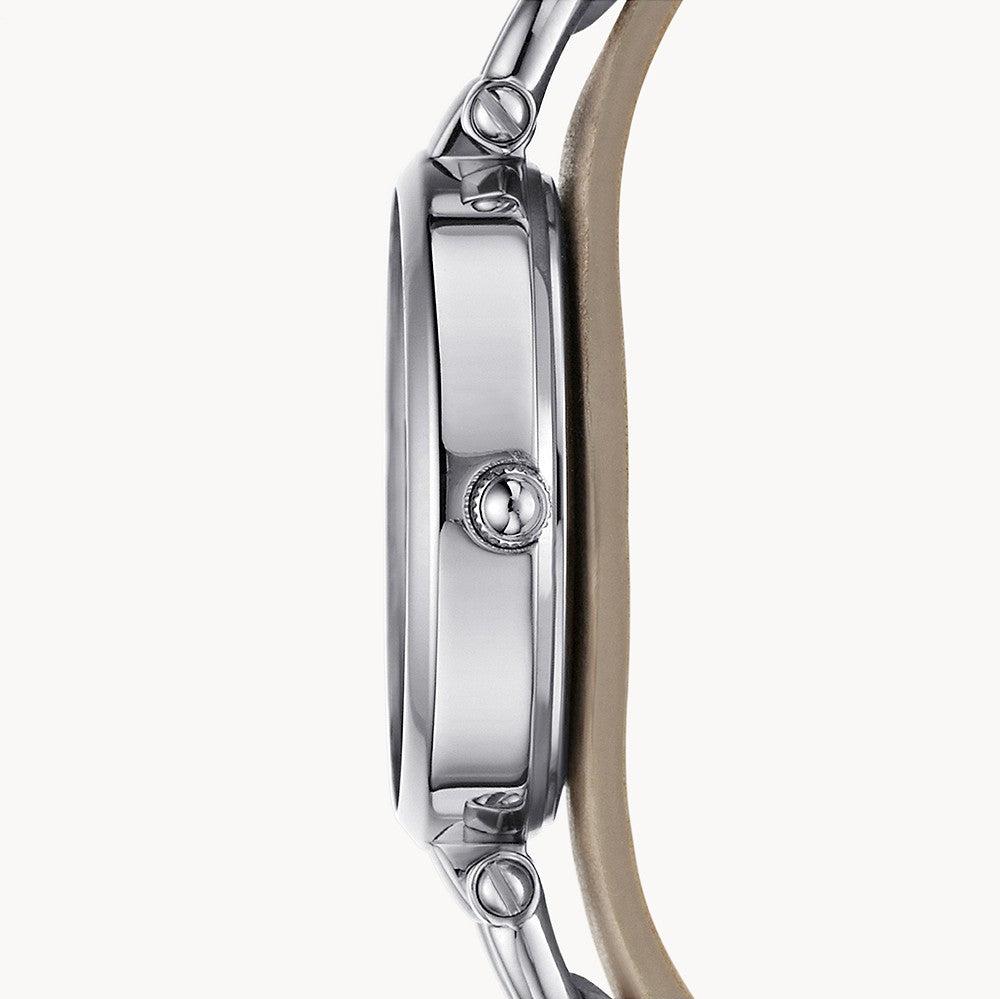  Shop Authentic Fossil Georgia Bone Grey Dial Beige Leather Strap Watch for Women - ES2830 - Luxxuri