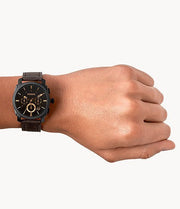  Shop Authentic Fossil Machine Flight Chronograph Brown Dial Brown Leather Strap Watch for Men - FS4656 - Luxxuri