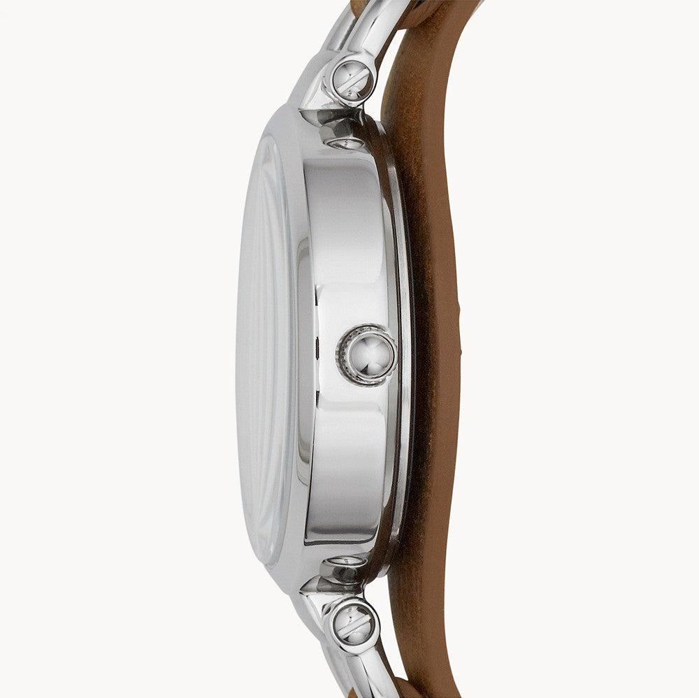  Shop Authentic Fossil Georgia White Dial Brown Leather Strap Watch for Women - ES3060 - Luxxuri