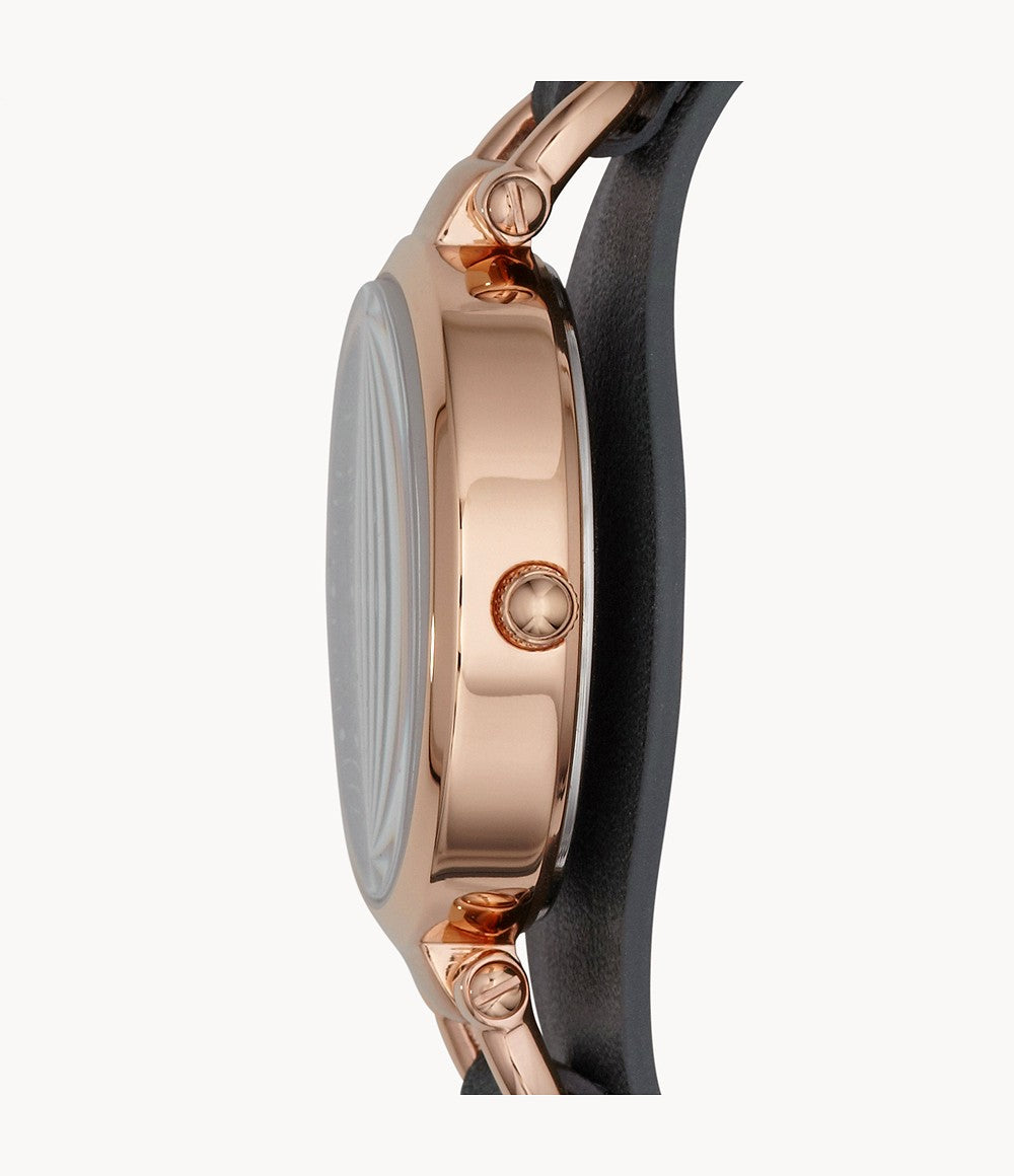  Shop Authentic Fossil Georgia Smoke Grey Dial Grey Leather Strap Watch for Women - ES3077 - Luxxuri