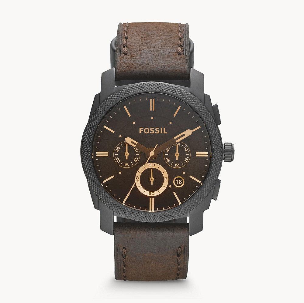 Shop Authentic Fossil Machine Flight Chronograph Brown Dial Brown Leather Strap Watch for Men - FS4656 - Luxxuri