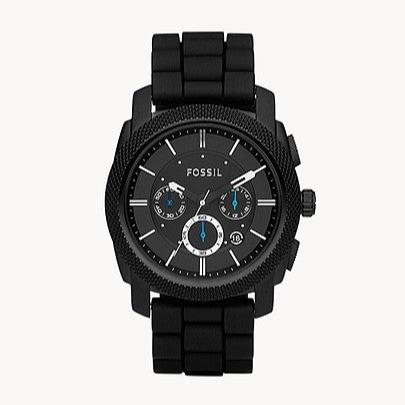  Shop Authentic Fossil Machine Chronograph Black Dial Black Silicone Strap Watch for Men - FS4487 - Luxxuri