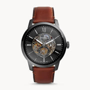  Shop Authentic Fossil Townsman Automatic Skeleton Black Dial Brown Leather Strap Watch for Men - ME3181 - Luxxuri