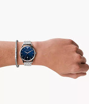  Shop Authentic Emporio Armani Kappa Quartz Blue Dial Silver Steel Strap Watch For Men - AR80010 - Luxxuri