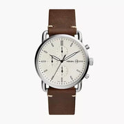  Shop Authentic Fossil The Commuter White Dial Brown Leather Strap Watch for Men - FS5402 - Luxxuri