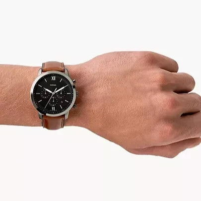  Shop Authentic Fossil Neutra Chronograph Black Dial Brown Leather Strap Watch for Men - FS5408 - Luxxuri