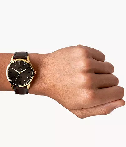  Shop Authentic Fossil The Minimalist Black Dial Black Leather Strap Watch for Men - FS5376 - Luxxuri