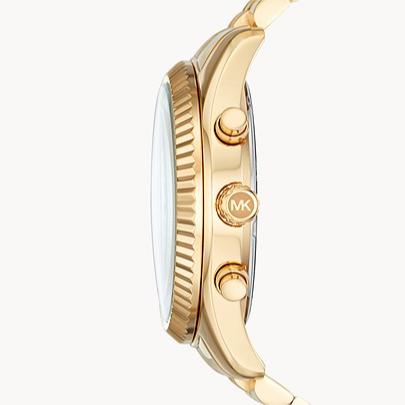  Shop Authentic Michael Kors Lexington Crystals Gold Dial Gold Steel Strap Watch for Men - MK8494 - Luxxuri