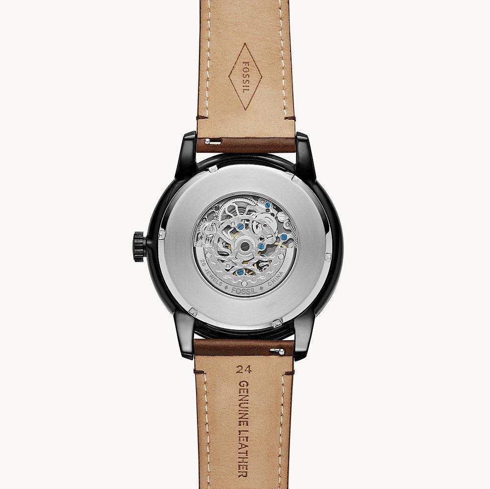  Shop Authentic Fossil Townsman Automatic Black Dial Brown Leather Strap Watch for Men - ME3155 - Luxxuri