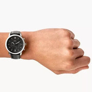  Shop Authentic Fossil Neutra Chronograph Blue Dial Blue Leather Strap Watch for Men - FS5454 - Luxxuri