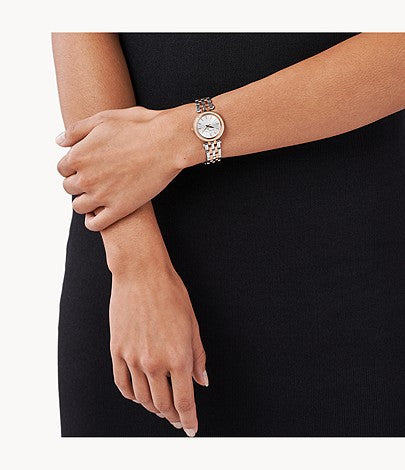  Shop Authentic Michael Kors Darci Silver Dial Two Tone Steel Strap Watch for Women - MK3298 - Luxxuri
