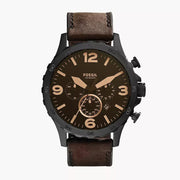  Shop Authentic Fossil Nate Chronograph Brown Dial Brown Leather Strap Watch for Men - JR1487 - Luxxuri