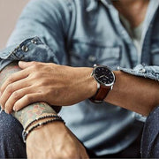  Shop Authentic Fossil Minimalist Blue Dial Brown Leather Strap Watch for Men - FS5304 - Luxxuri