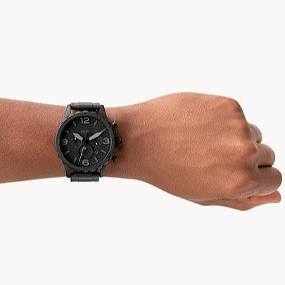  Shop Authentic Fossil Nate Chronograph Black Dial Black Steel Strap Watch for Men - JR1401 - Luxxuri