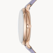  Shop Authentic Fossil Jacqueline Purple Dial Purple Leather Strap Watch for Women - ES4814 - Luxxuri