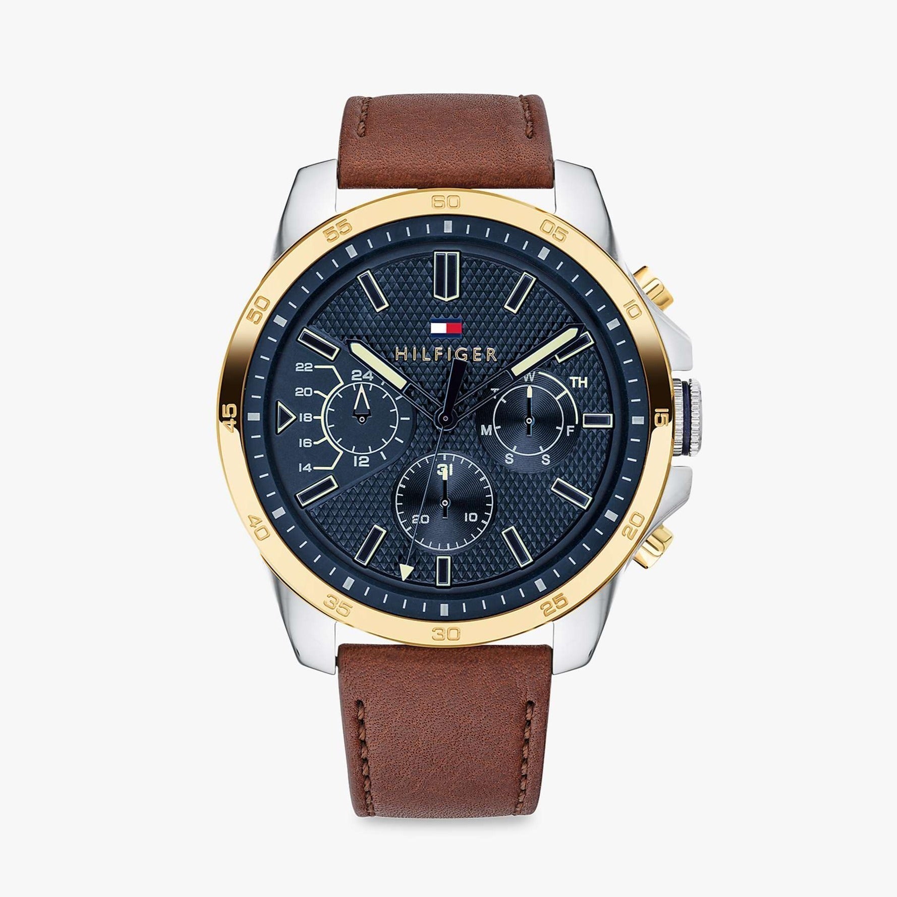  Shop Authentic Tommy Hilfiger Decker Blue Dial Brown Leather Strap Watch for Men - 1791561 - Luxxuri