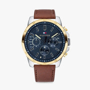  Shop Authentic Tommy Hilfiger Decker Blue Dial Brown Leather Strap Watch for Men - 1791561 - Luxxuri