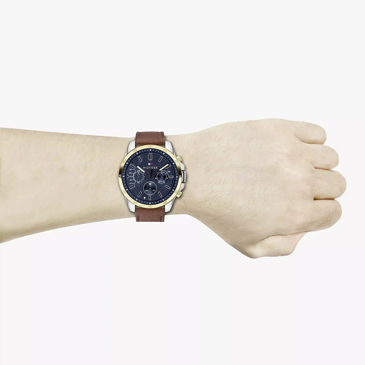  Shop Authentic Tommy Hilfiger Decker Blue Dial Brown Leather Strap Watch for Men - 1791561 - Luxxuri