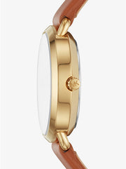  Shop Authentic Michael Kors Portia Quartz White Dial Brown Leather Strap Watch For Women - MK2734 - Luxxuri