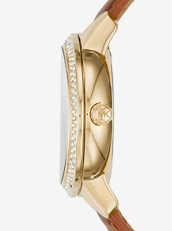  Shop Authentic Michael Kors Whitley Quartz Gold Dial Brown Leather Strap Watch For Women - MK2428 - Luxxuri