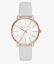  Shop Authentic Michael Kors Pyper Quartz White Dial White Leather Strap Watch For Women - MK2800 - Luxxuri