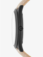 Shop Authentic Michael Kors Slim Runway Black Dial Beige Leather Strap Watch For Men - MK8510 - Luxxuri
