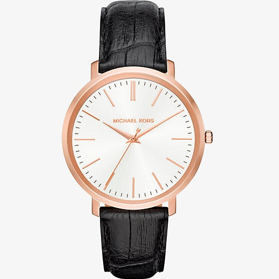  Shop Authentic Michael Kors Jaryn Quartz White Dial Black Leather Strap Watch For Women - MK2472 - Luxxuri