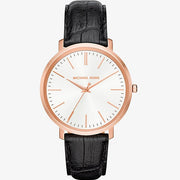  Shop Authentic Michael Kors Jaryn Quartz White Dial Black Leather Strap Watch For Women - MK2472 - Luxxuri