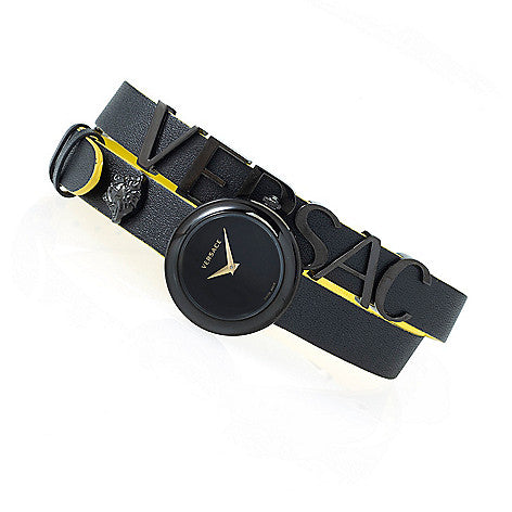  Shop Authentic Versace V-Flare Quartz Black Dial Black Leather Strap Watch for Women - VEBN00518 - Luxxuri
