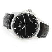  Shop Authentic Gucci G Timeless Quartz Black Dial Black Leather Strap Watch for Men - YA126413 - Luxxuri