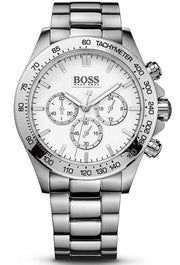  Shop Authentic Hugo Boss Ikon Chronograph White Dial Silver Steel Strap Watch for Men - 1512962 - Luxxuri