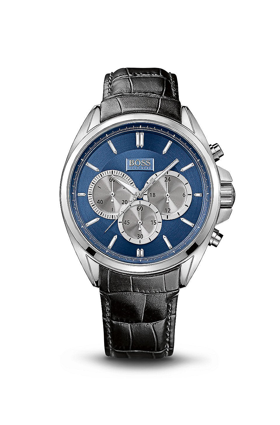  Shop Authentic Hugo Boss Driver Blue Dial Black Leather Strap Watch for Men - 1512882 - Luxxuri