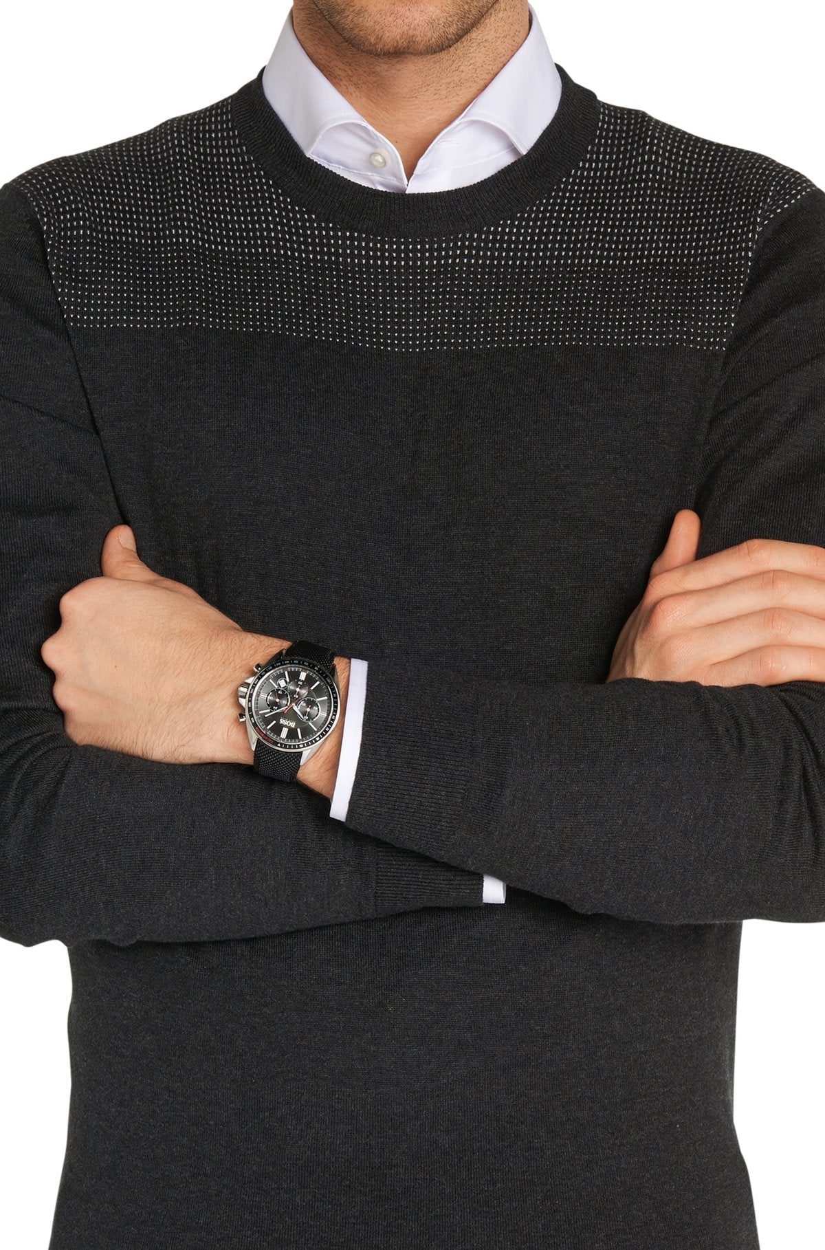  Shop Authentic Hugo Boss Driver Black Dial Black Leather Strap Watch for Men -1513087 - Luxxuri