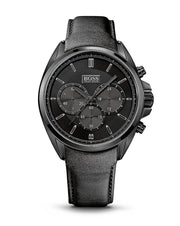  Shop Authentic Hugo Boss Driver Chronograph Black Dial Black Leather Strap Watch For Men - HB1513061 - Luxxuri