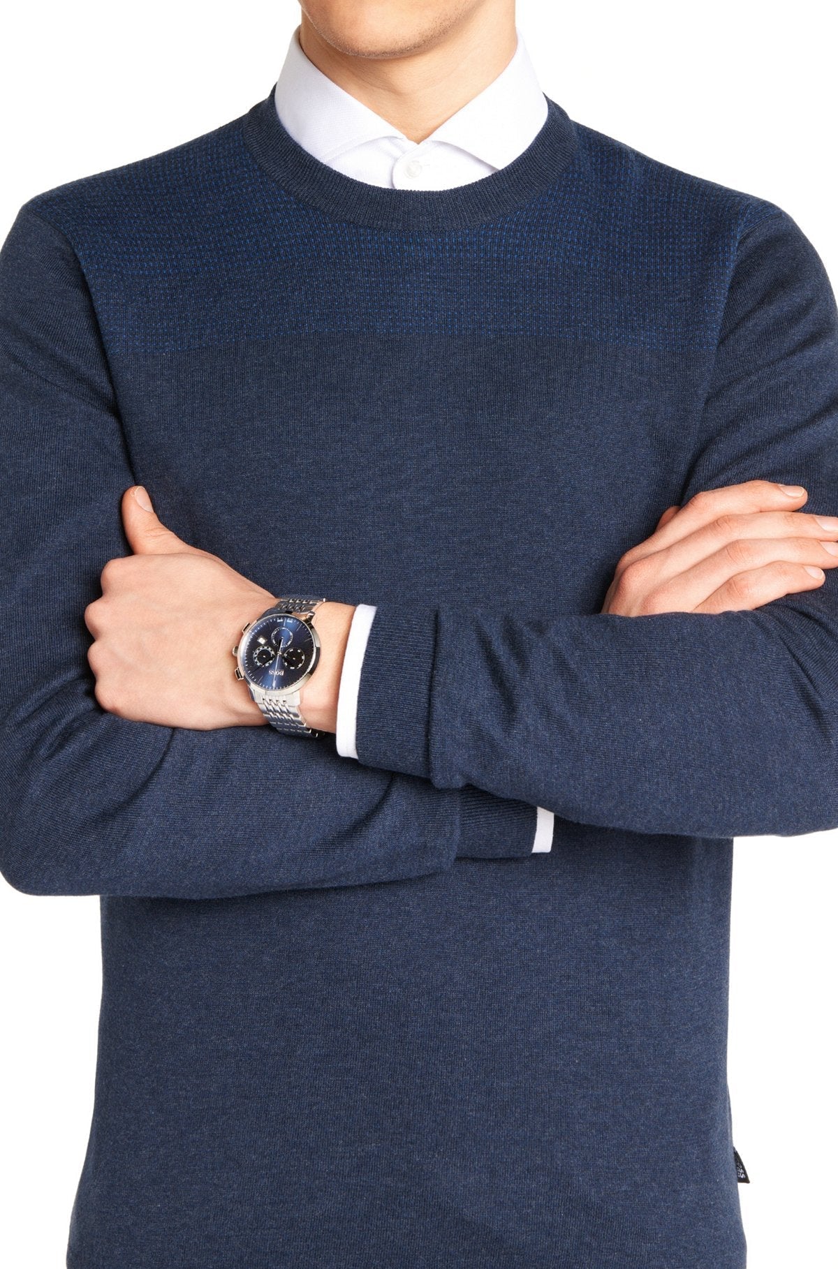  Shop Authentic Hugo Boss Associate Blue Dial Silver Steel Strap Watch for Men - 1513269 - Luxxuri