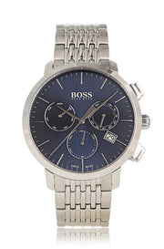  Shop Authentic Hugo Boss Associate Blue Dial Silver Steel Strap Watch for Men - 1513269 - Luxxuri