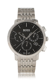  Shop Authentic Hugo Boss Associate Black Dial Silver Steel Strap Watch for Men - 1513267 - Luxxuri