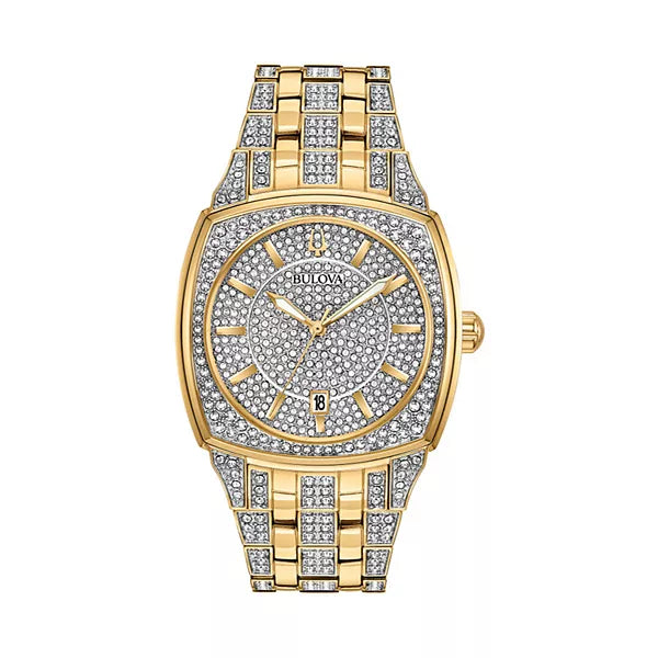  Shop Authentic Bulova Phantom Crystal Silver Dial Two Tone Steel Strap Watch for Men - 98B323 - Luxxuri