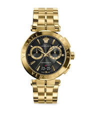  Shop Authentic Versace Aion Chronograph Black Dial Gold Steel Strap Watch For Men - VE1D01721 - Luxxuri