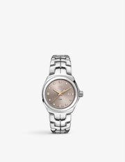  Shop Authentic Tag Heuer Link Quartz Brown Dial Silver Steel Strap Watch for Women - WBC131E.BA0649 - Luxxuri