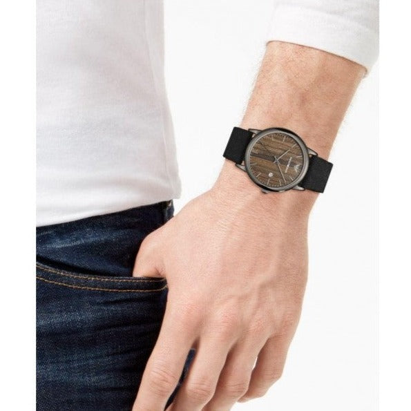  Shop Authentic Emporio Armani Luigi Analog Brown Dial Black Leather Strap Watch For Men - AR11156 - Luxxuri