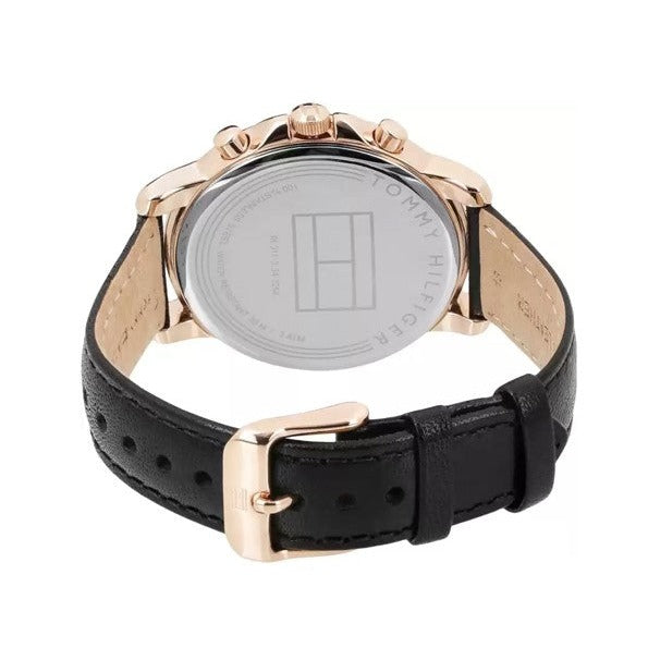  Shop Authentic Tommy Hilfiger Claudia White Dial Black Leather Strap Watch for Women - 1781817 - Luxxuri