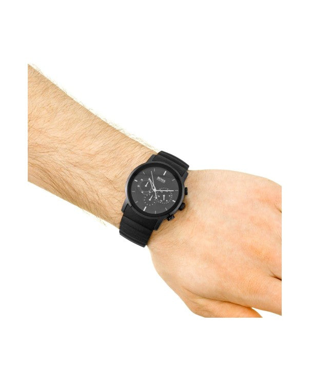  Shop Authentic Hugo Boss Modern Black Dial Black Rubber Strap Watch for Men - 1512639 - Luxxuri